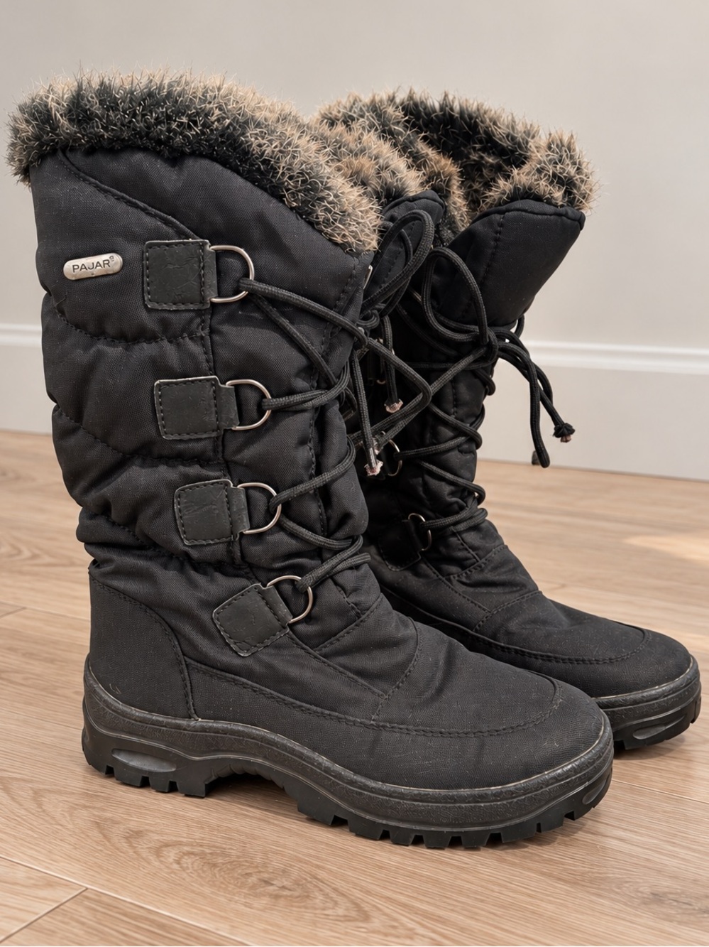 Pajar Riga 2 Black Winter Boots OC System Fur Trim Snow Boots EU 36